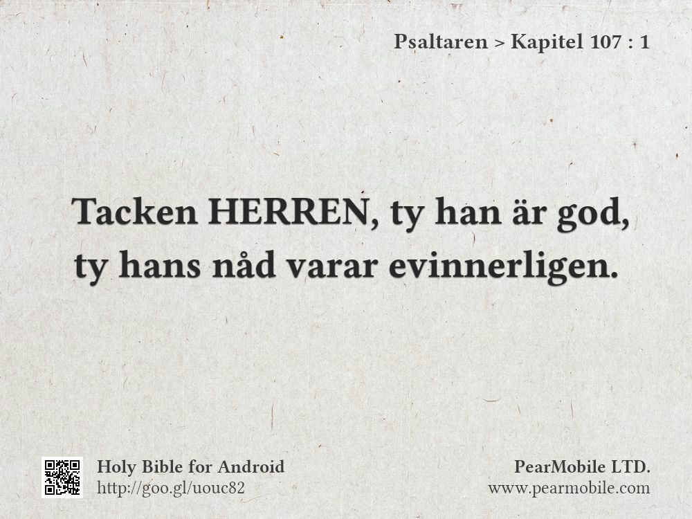 Psaltaren, Kapitel 107:1